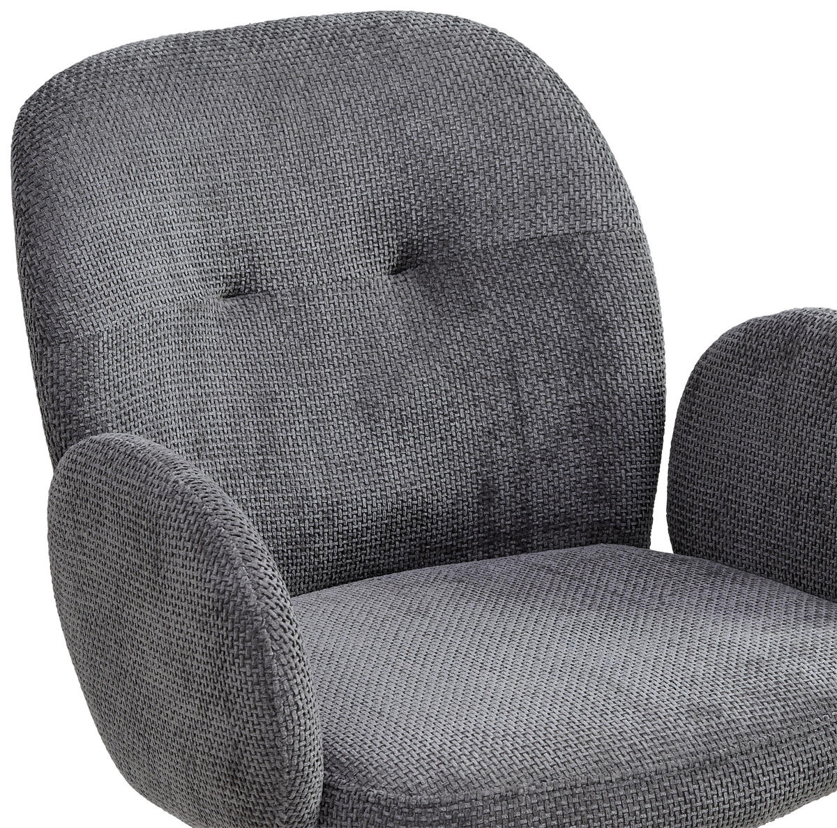 ARMLEHNSTUHL  in Eisen Chenille  - Schwarz/Grau, LIFESTYLE, Holz/Textil (60/87/65cm) - Livetastic