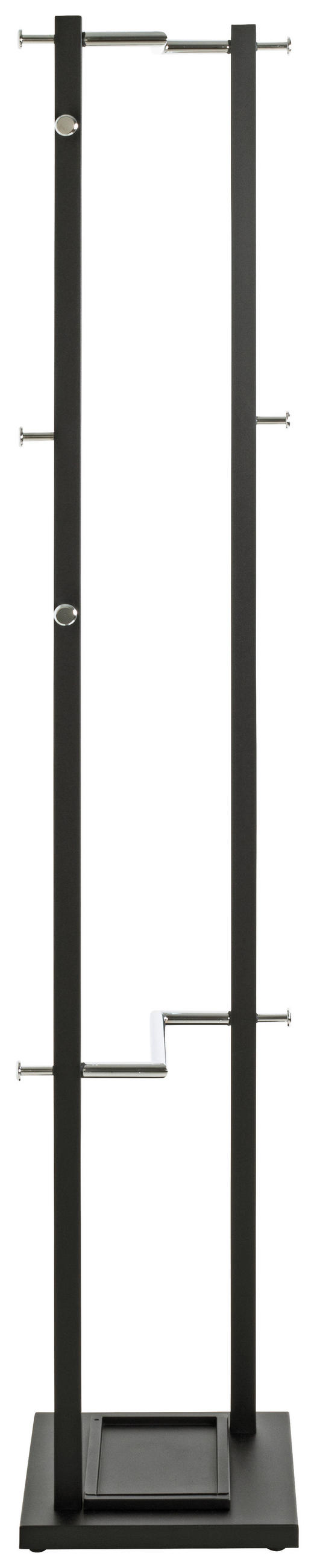 GARDEROBENSTÄNDER in Schwarz, Chromfarben 40/175/30 cm   - Chromfarben/Schwarz, Design, Metall (40/175/30cm)