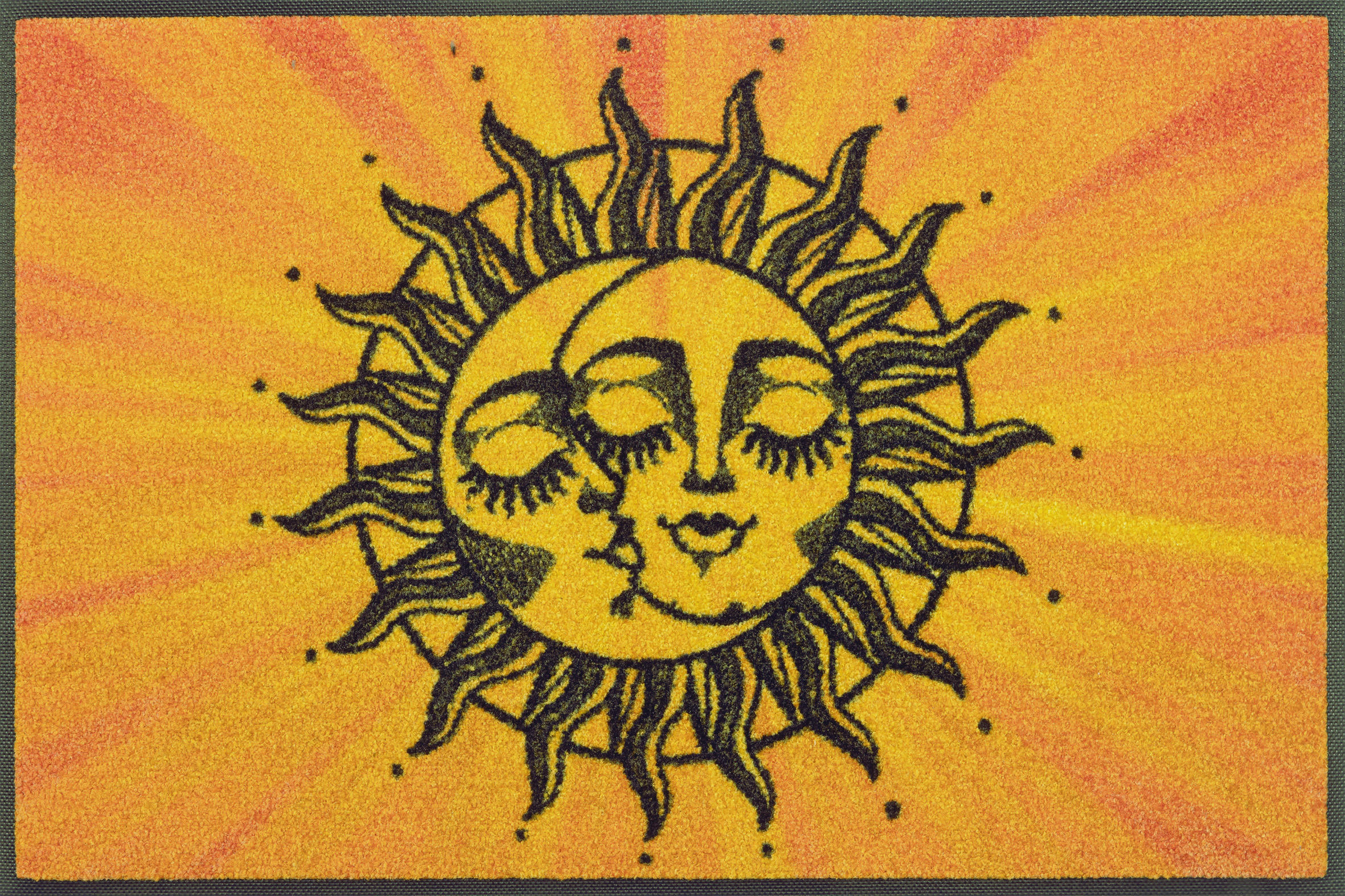 FUßMATTE 50/75 cm Kiss the sun  - Orange, Trend, Kunststoff/Textil (50/75cm) - wash+dry