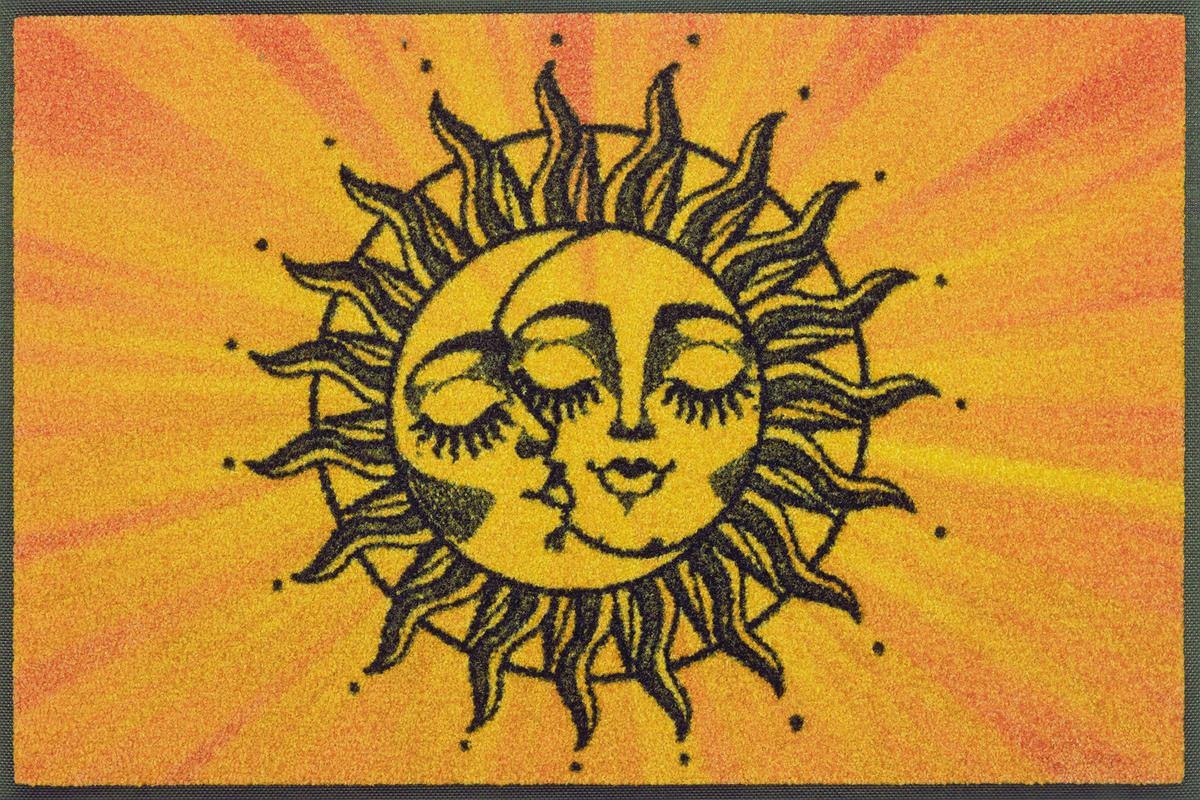 FUßMATTE 50/75 cm Kiss the sun  - Orange, Trend, Kunststoff/Textil (50/75cm) - wash+dry