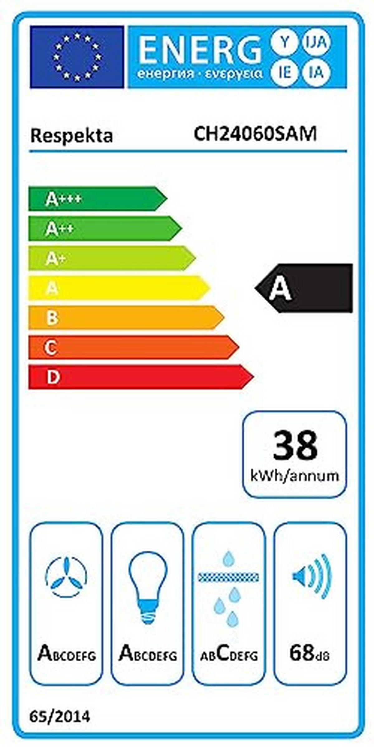 DUNSTABZUGSHAUBE CH24060SAM  - Schwarz, Trend, Glas/Metall (59,5/74,2-109,2/38,5cm) - Respekta