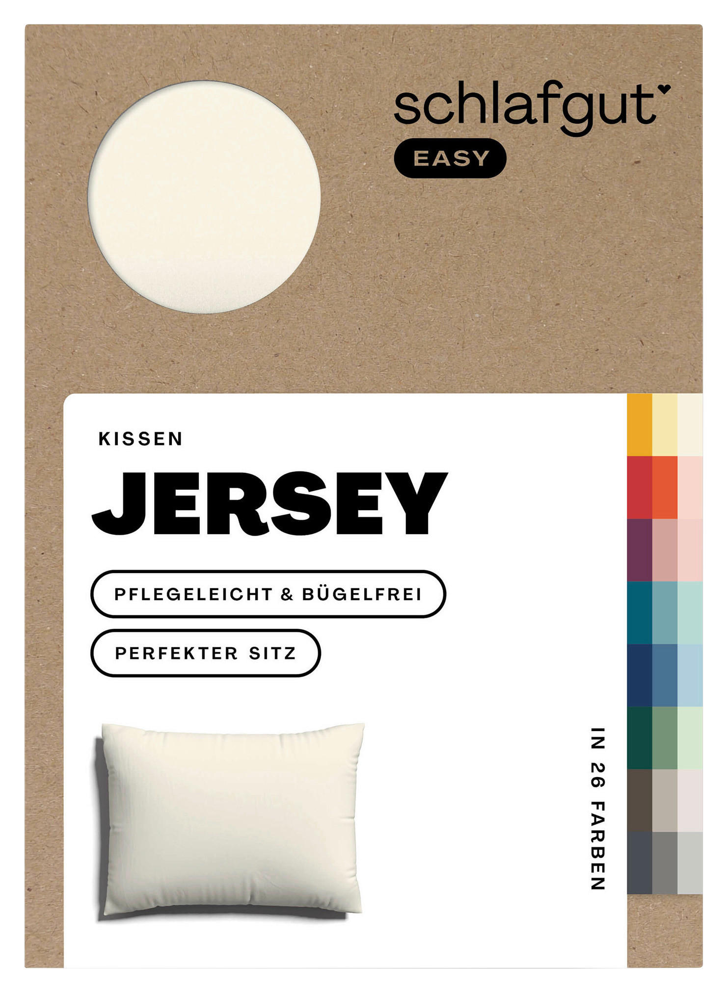 KISSENHÜLLE EASY JERSEY 40/60 cm  - Naturfarben, Basics, Textil (40/60cm) - Schlafgut