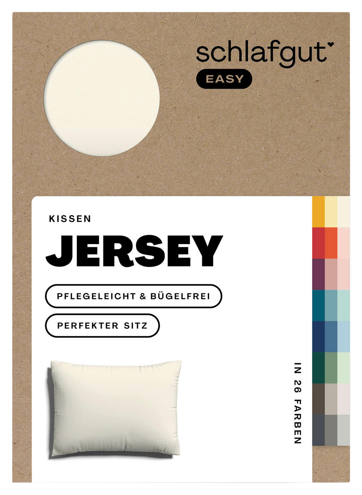 KISSENHÜLLE EASY JERSEY 40/60 cm  - Naturfarben, Basics, Textil (40/60cm) - Schlafgut
