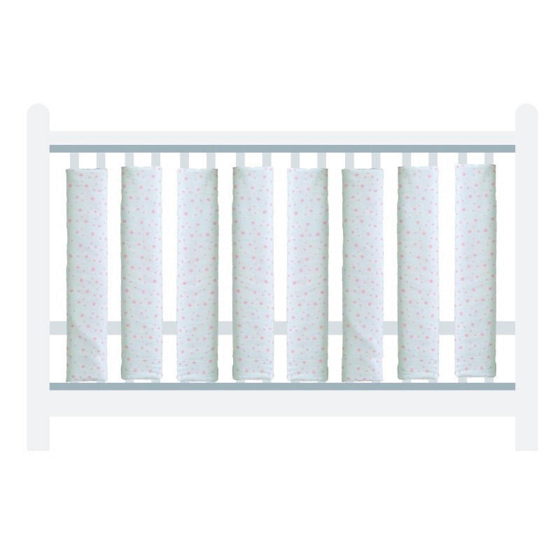 ZAŠČITNA OGRAJA ZA POSTELJICO - pink/bela, Basics, tekstil (27/56cm)