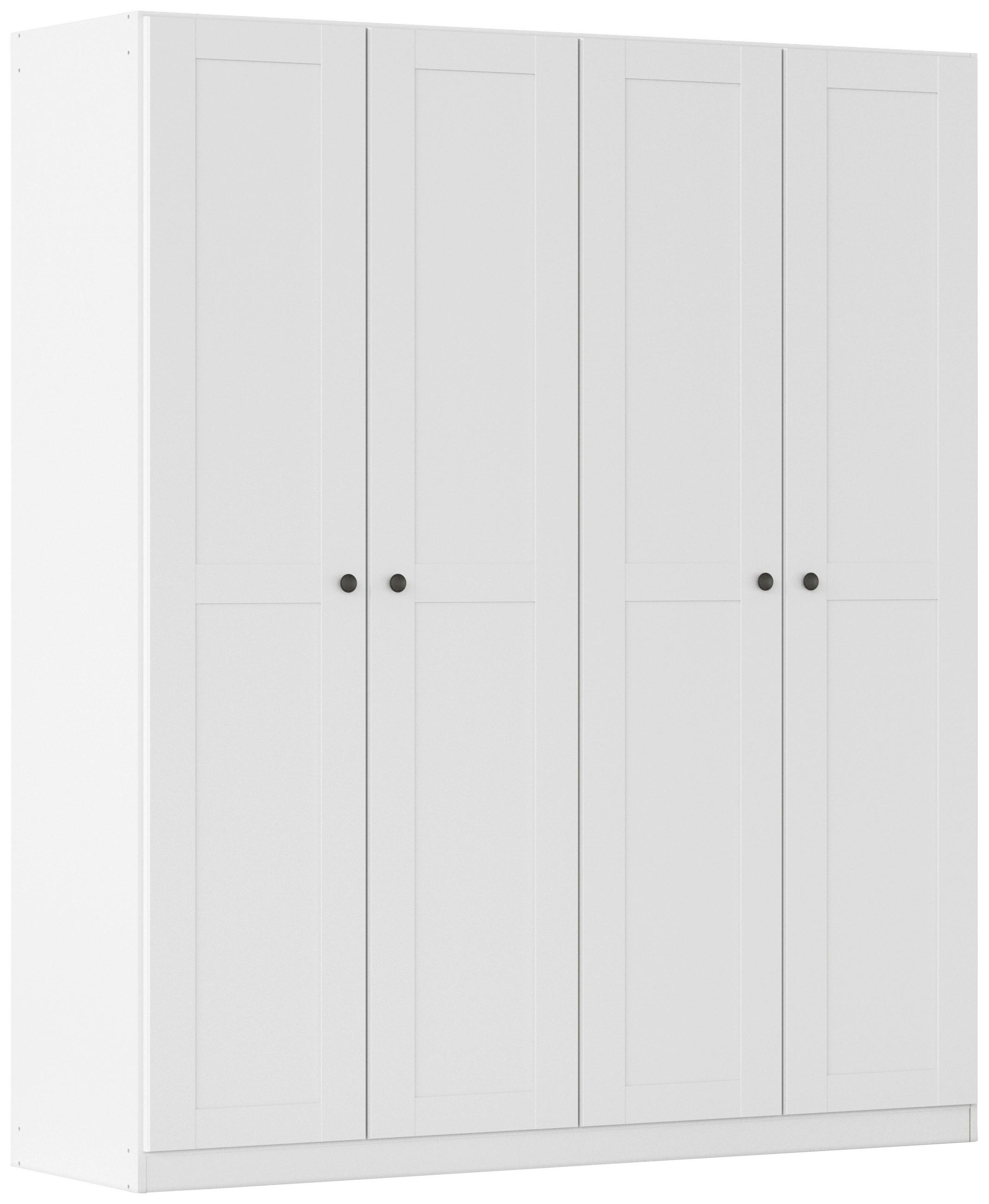 DREHTÜRENSCHRANK Weiss  - Weiss/Schwarz, Konventionell, Holzwerkstoff/Kunststoff (181/210/54cm) - home24
