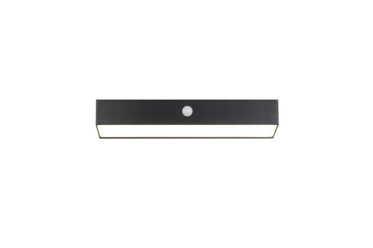 VÄGGLAMPA FÖR UTOMHUS - svart, Klassisk, plast (30,5/6/9,5cm)