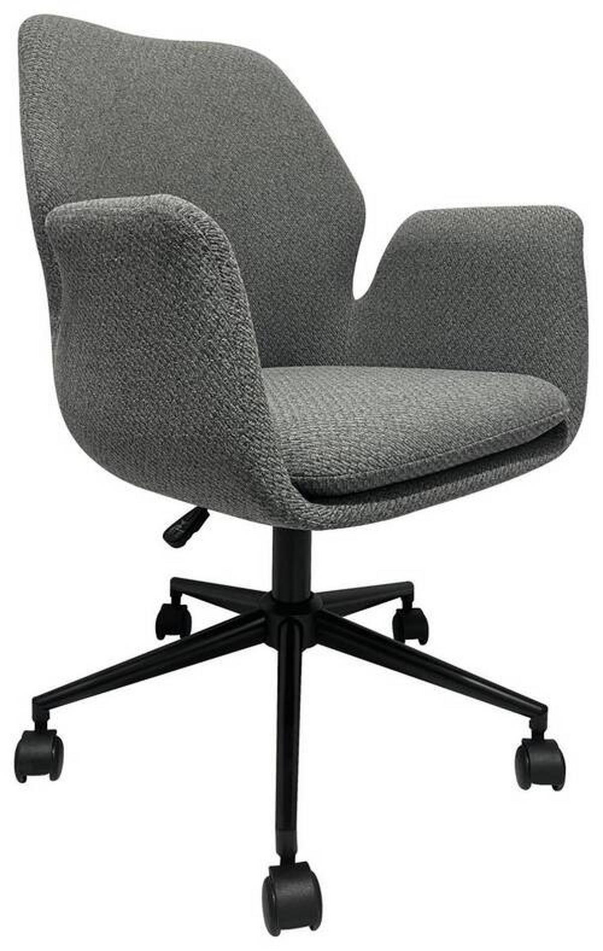 VRTLJIVI STOL kovina, tekstil siva, črna  - siva/črna, Moderno, kovina/umetna masa (60/86-96/59cm) - Carryhome