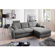 ECKSOFA in Mikrofaser Grau  276/193 cm  - Chromfarben/Grau, MODERN, Kunststoff/Textil (276/193cm) - Hom`in