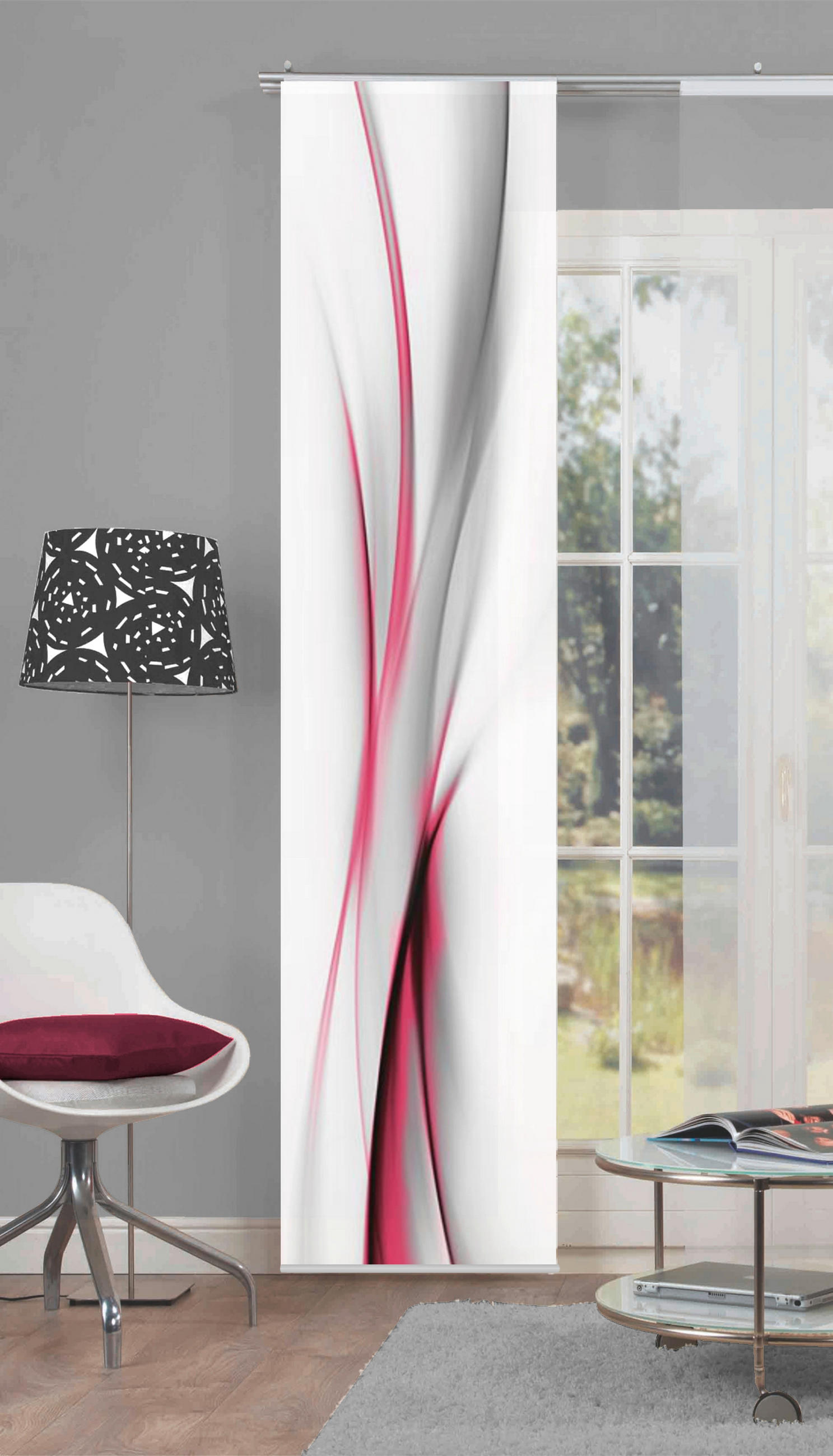 FLÄCHENVORHANG in Rot blickdicht  - Rot, Design, Textil (60/245cm)