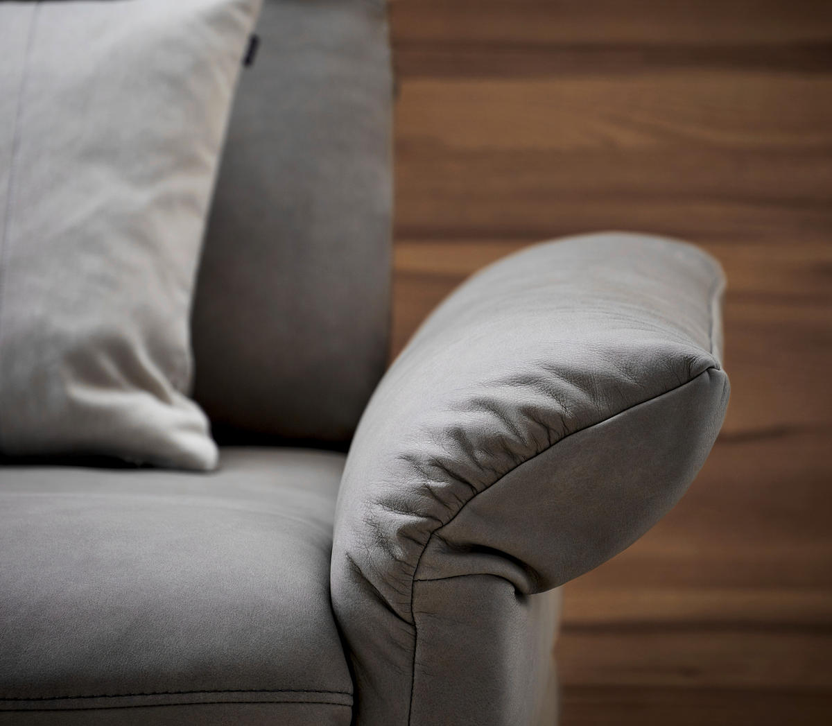 ECKSOFA in Echtleder Grau  - Anthrazit/Grau, Design, Leder/Metall (173/308cm) - Joop!