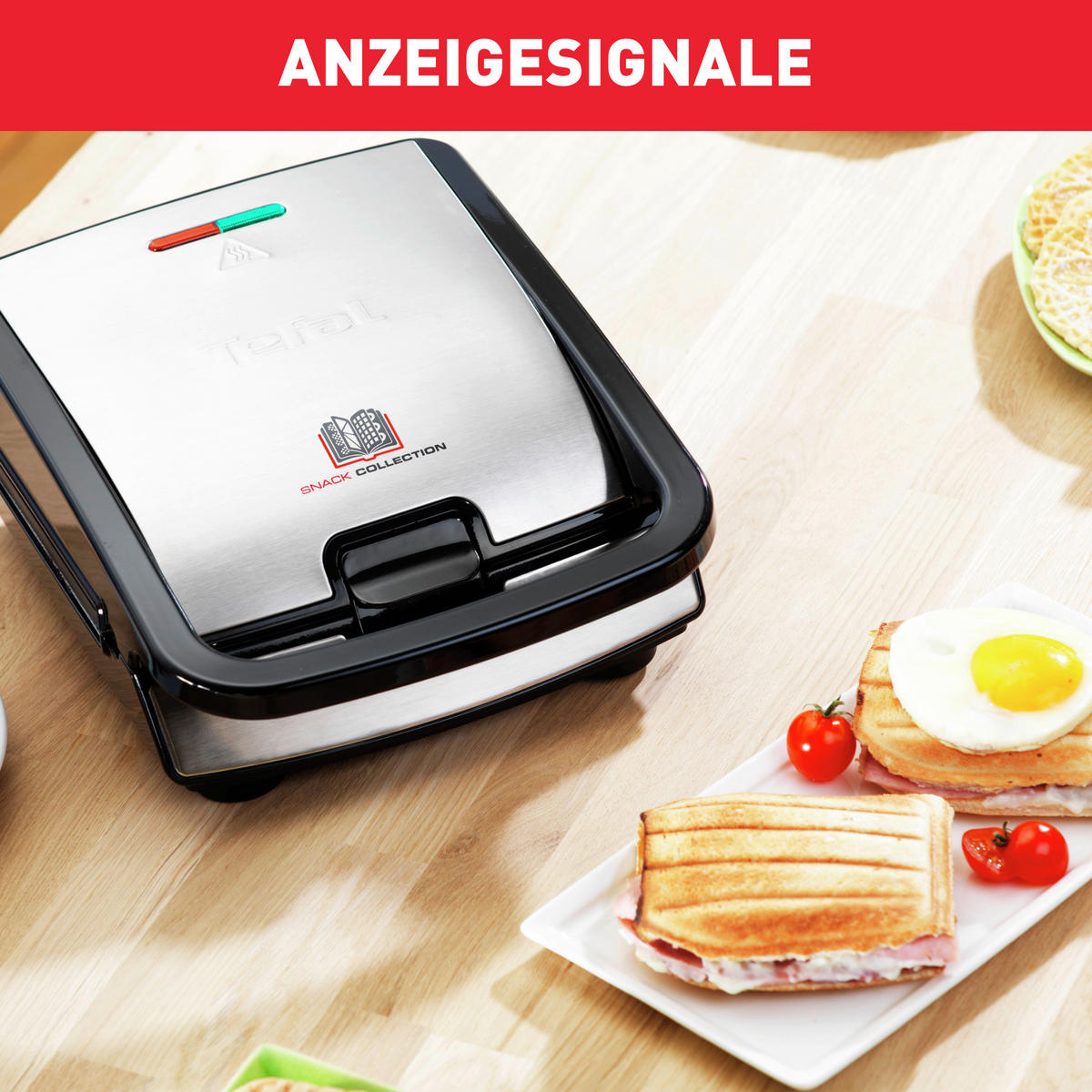 WAFFELEISEN  - Edelstahlfarben/Schwarz, Basics, Kunststoff (24/12,5/28cm) - Tefal