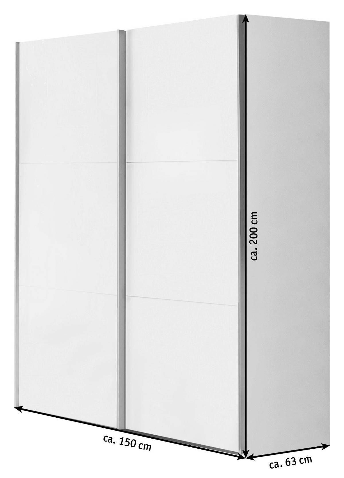SCHWEBETÜRENSCHRANK  in Weiß  - Weiß, KONVENTIONELL, Holzwerkstoff/Metall (150,8/222,6/63,3cm) - Xora