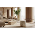 HOCKER Jacquard Esche Beige, Hellbraun  - Hellbraun/Beige, LIFESTYLE, Holz/Textil (40/40/40cm) - Xora