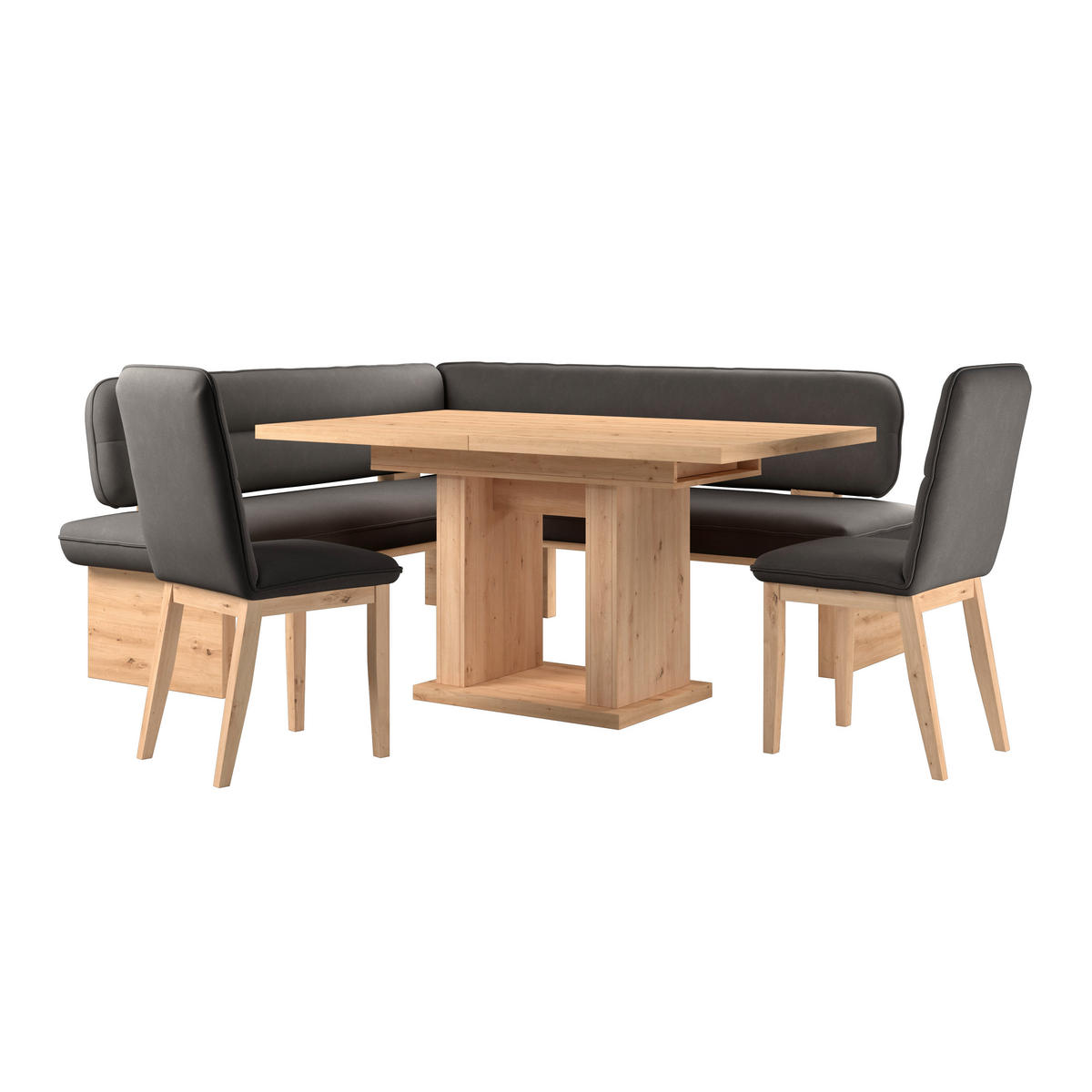 ECKBANK 170/232 cm Webstoff Anthrazit Eiche Sperrholz   - Eichefarben/Anthrazit, KONVENTIONELL, Holz/Textil (170/232cm) - Livetastic