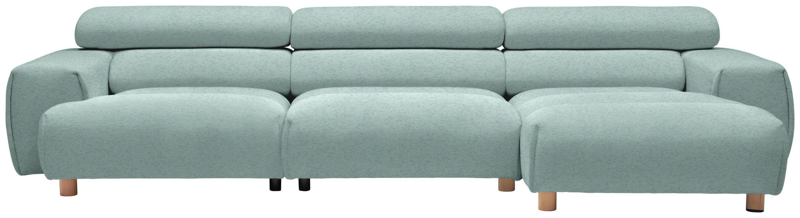 HÖRNSOFFA i velour mintgrön  - mintgrön/bokfärgad, Design, trä/textil (329/150cm) - Livetastic