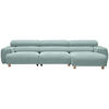 ECKSOFA in Velours Mintgrün  - Buchefarben/Mintgrün, Design, Holz/Textil (329/150cm) - Lomoco