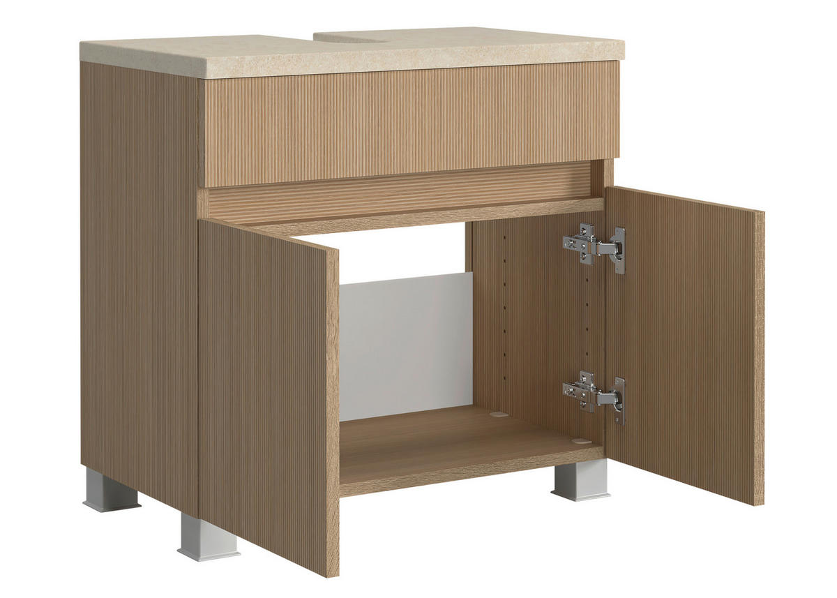 WASCHBECKENUNTERSCHRANK 60/54/35 cm  - Sandfarben/Eichefarben, KONVENTIONELL, Holzwerkstoff/Kunststoff (60/54/35cm) - Xora