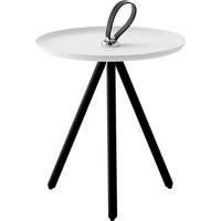 BEISTELLTISCH 40/40/45 cm Eiche massiv Weiß, Dunkelbraun rund  - Dunkelbraun/Weiß, Design, Holz/Metall (40/40/45cm) - Rolf Benz