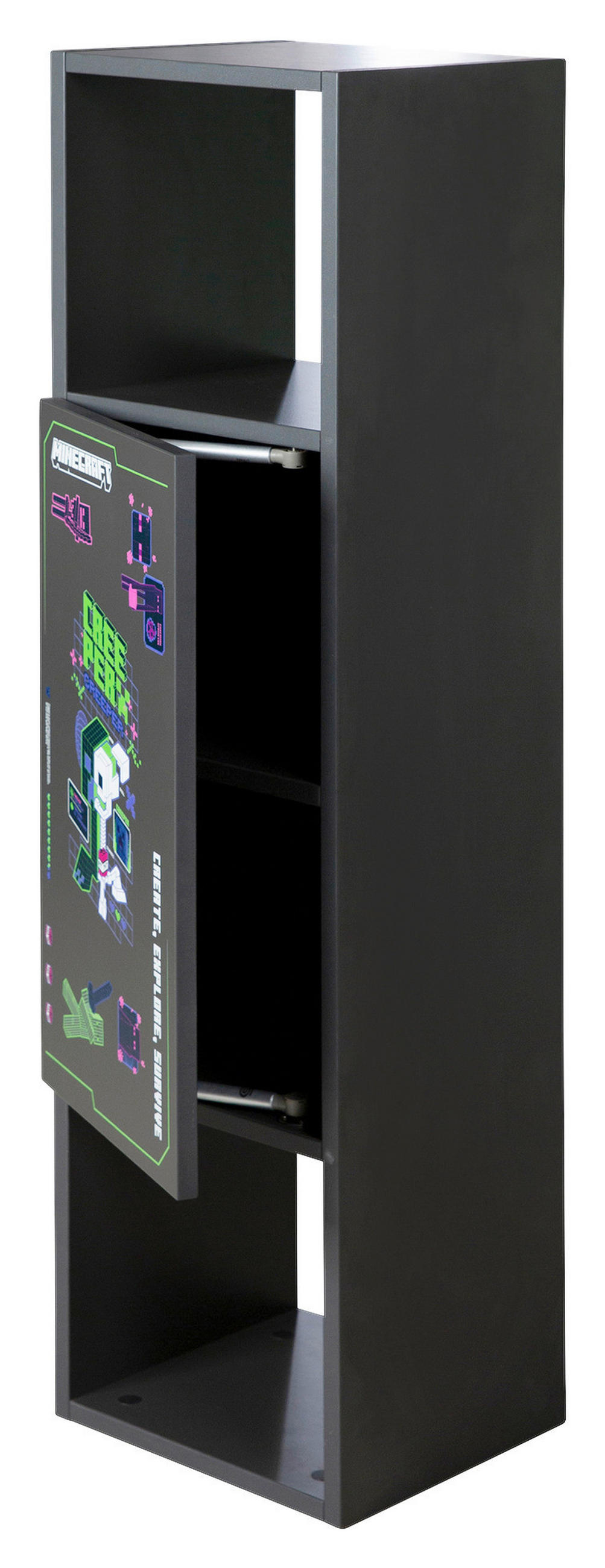 REGAL Anthrazit  - Anthrazit, MODERN, Holzwerkstoff (124/32/32cm) - Minecraft