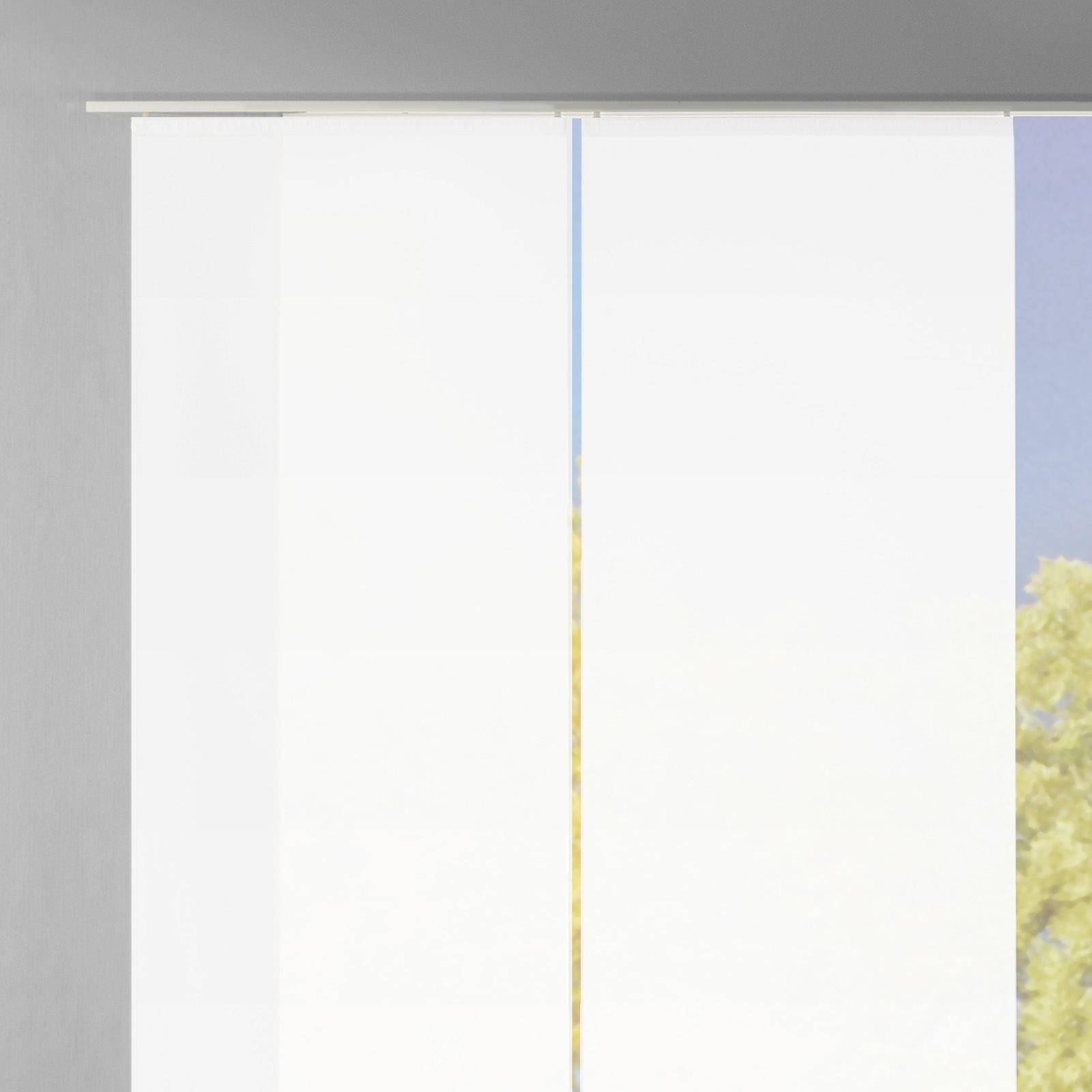 FLÄCHENVORHANG ROM, 4-TLG. in Weiß halbtransparent  - Weiß, MODERN, Textil (60/245cm)