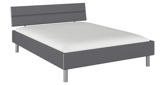 BETT 160/200 cm  in Grau  - Alufarben/Grau, Design, Holzwerkstoff/Metall (160/200cm) - Carryhome