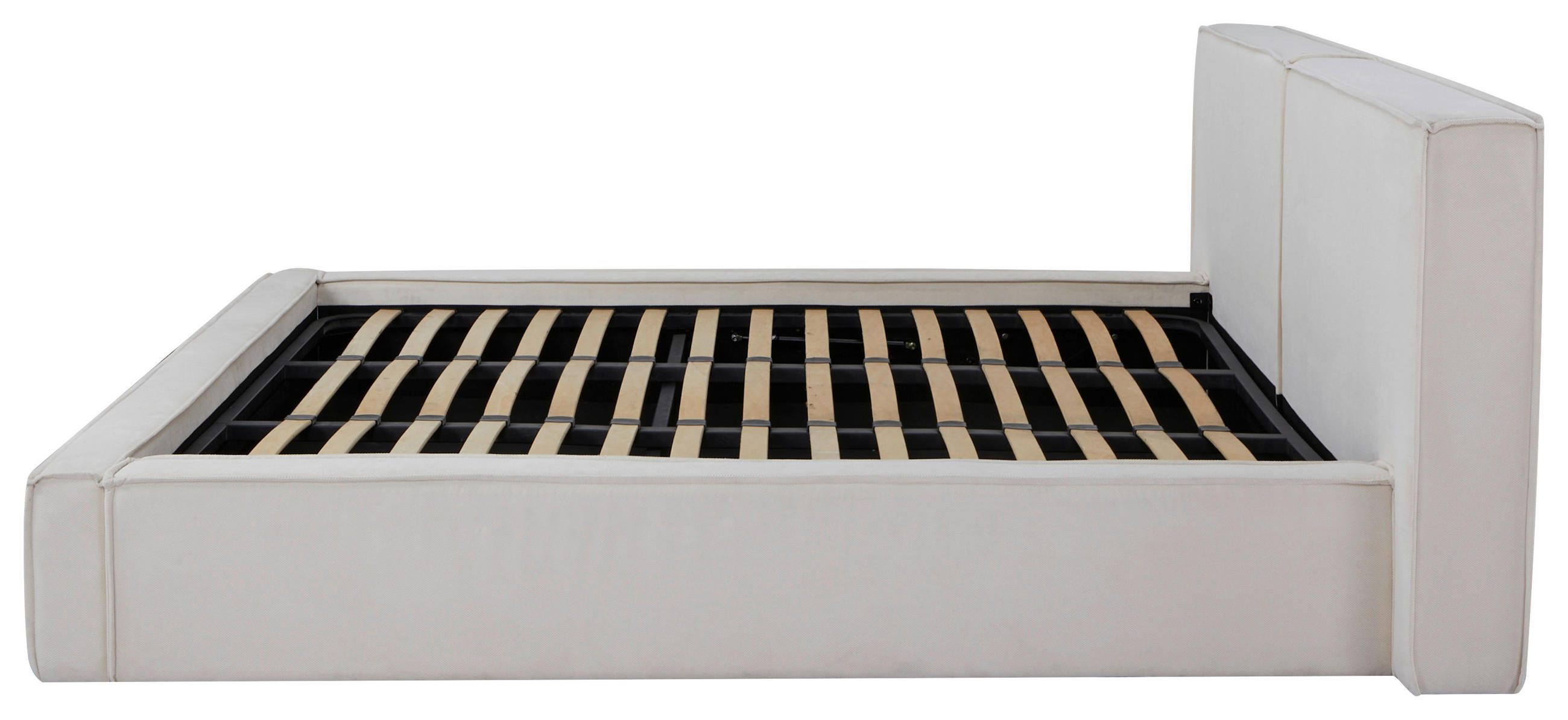 POLSTERBETT Lattenrost 180/200 cm  in Beige  - Beige/Schwarz, MODERN, Holz/Kunststoff (180/200cm) - Livetastic