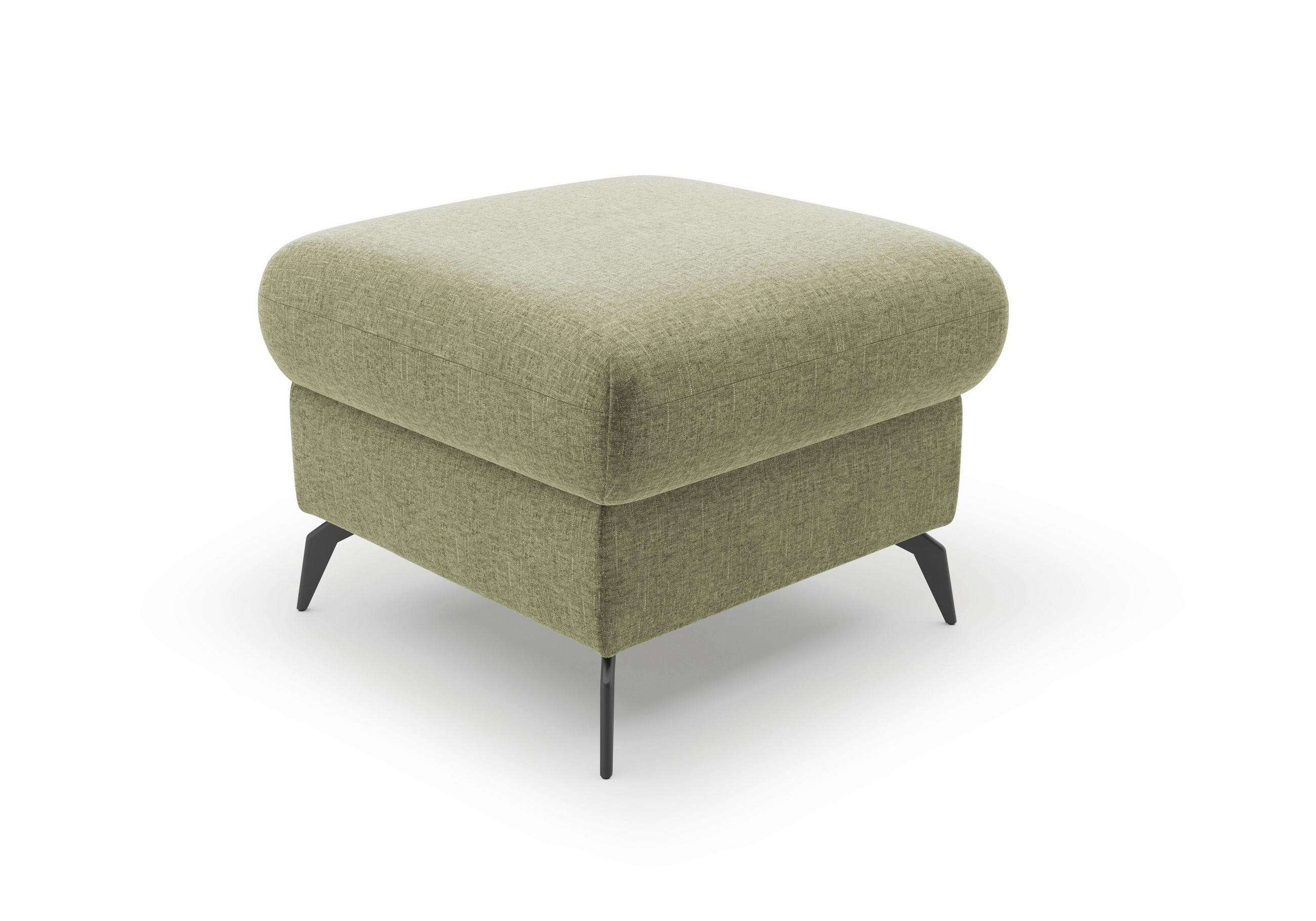 HOCKER Flachgewebe Hellgrün  - Schwarz/Hellgrün, KONVENTIONELL, Textil/Metall (58/50/58cm) - Sit & More