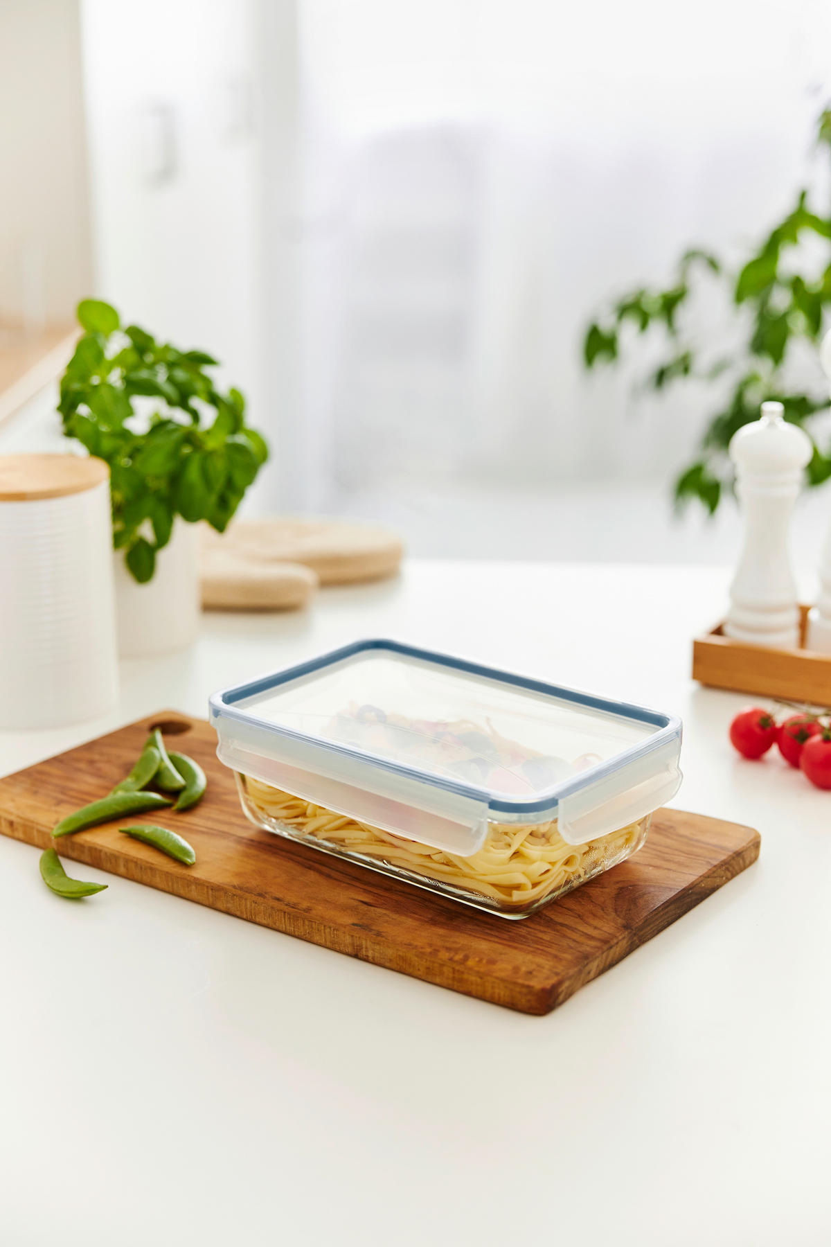 FRISCHHALTEDOSE CLIC & LOCK 1,3 L  - Blau/Transparent, Basics, Glas/Kunststoff (24/16,5/7,8cm) - Rotho