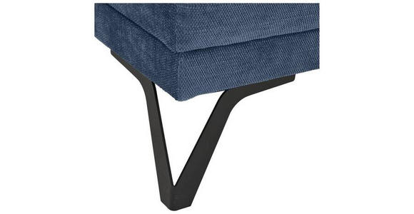 ECKSOFA in Chenille Blau  - Blau/Schwarz, KONVENTIONELL, Textil/Metall (264/178cm) - Hom`in