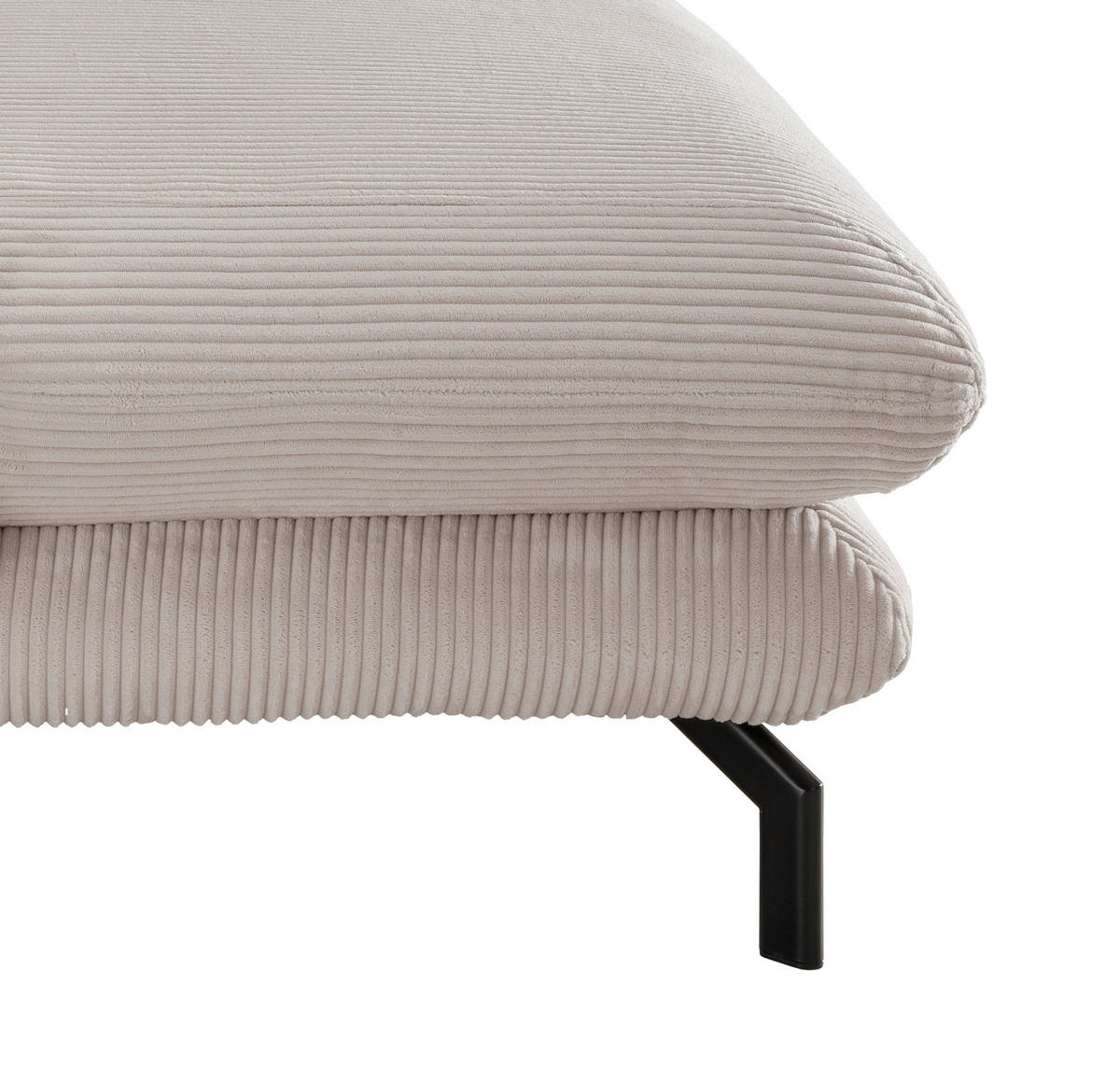 XXL-SESSEL in Cord Beige  - Beige/Schwarz, Modern, Textil/Metall (111/101/167cm) - Livetastic