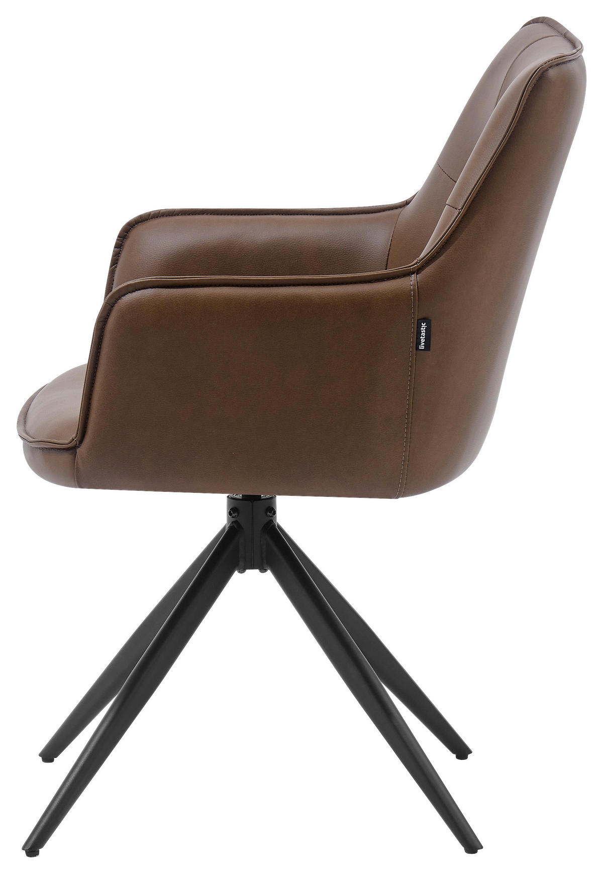 STOLICA S NASLONOM ZA RUKE  smeđa, crna  drvo, metal, tekstil      - smeđa/crna, Moderno, drvo/metal (58/87/61,5cm) - Livetastic