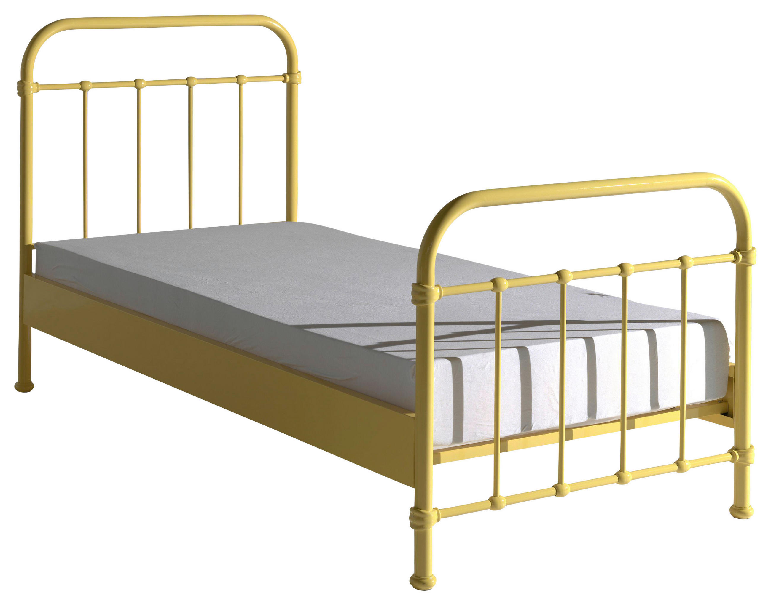 KINDER-/JUNIORBETT - Gelb, ROMANTIK / LANDHAUS, Holzwerkstoff/Metall (90/200cm) - MID.YOU