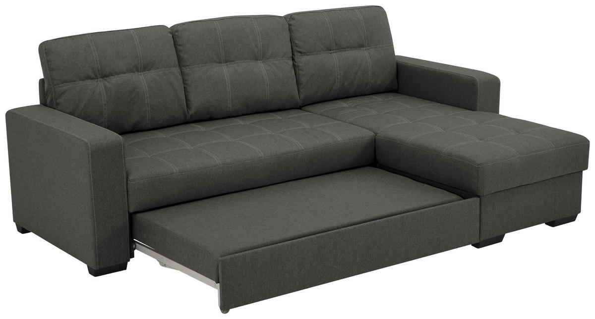 HÖRNBÄDDSOFFA i mikrofiber grafitfärgad  - vit/grafitfärgad, Design, textil/plast (240/160cm) - Livetastic