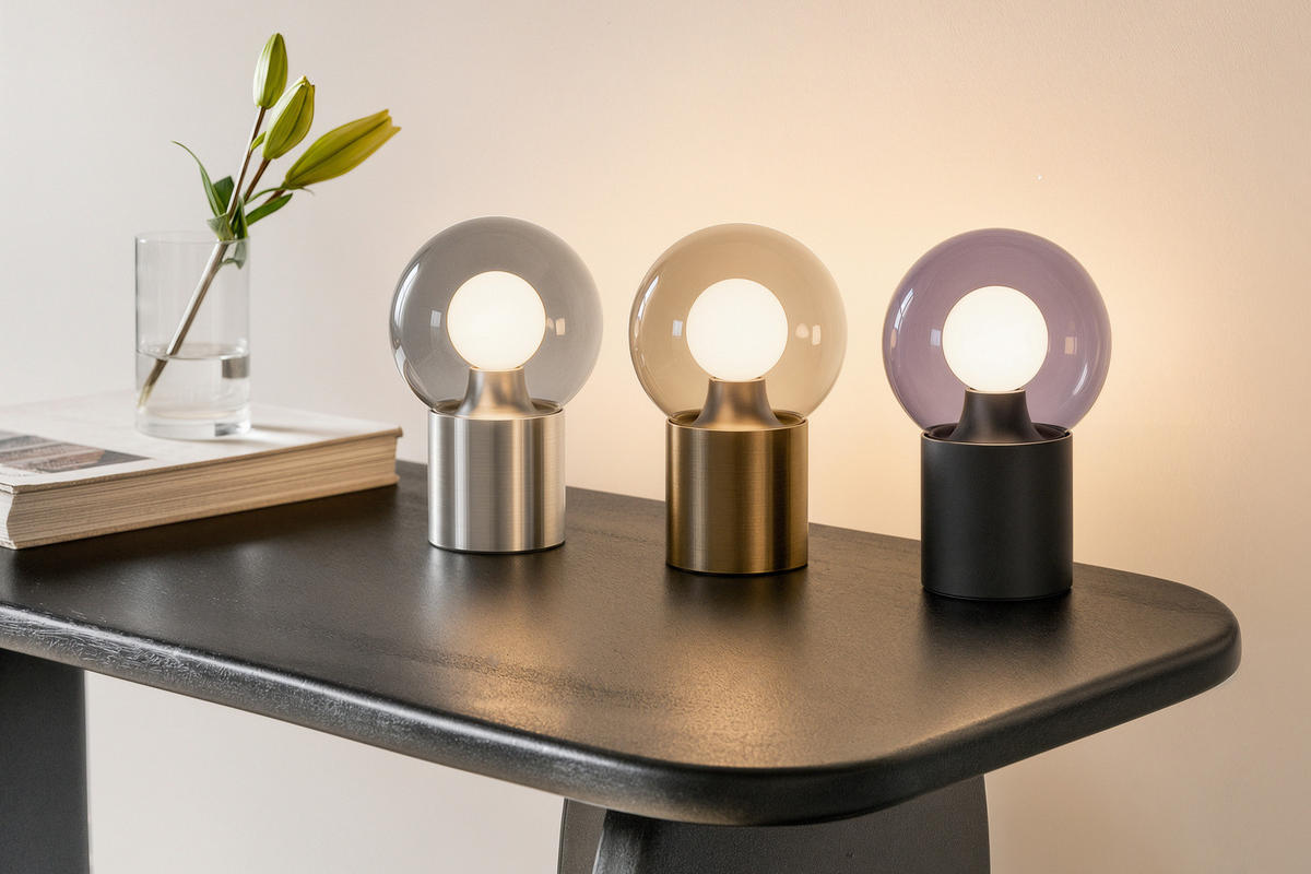 TISCHLEUCHTE Bravino 12/17,5 cm  - Schwarz/Nickelfarben, Design, Glas/Metall (12/17,5cm) - Eglo