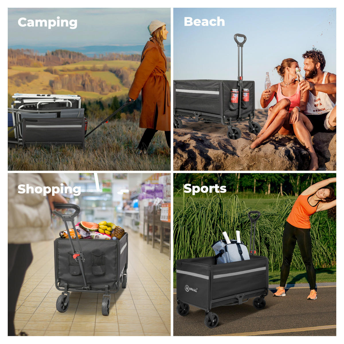 BOLLERWAGEN    - Schwarz, Basics, Textil/Metall (71/48/93cm) - Modante