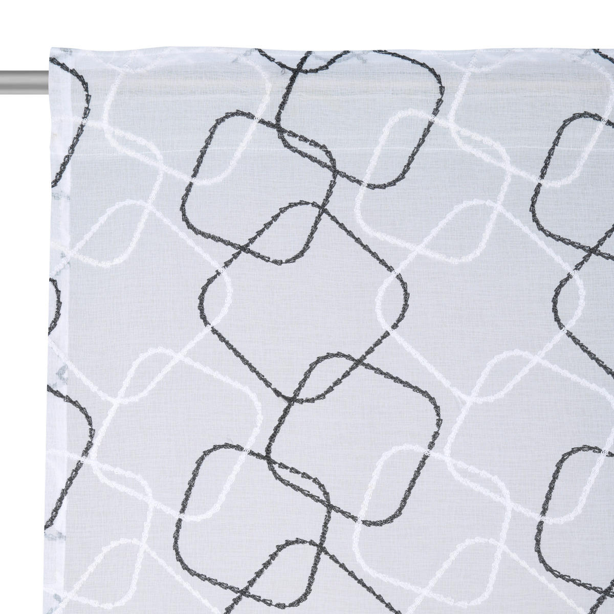 GOTOVA ZAVESA crna, bela - bela/crna, Konvencionalno, tekstil (140/245cm) - Esposa