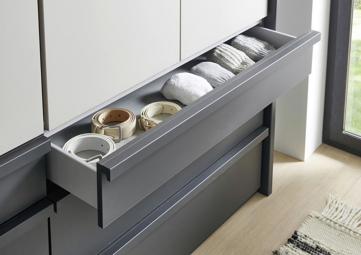 ORMAR S PREKLOPNIM VRATIMA boje grafita, Sahara   - boje grafita/crna, Design, drvni materijal (200/236/58cm) - Hom`in