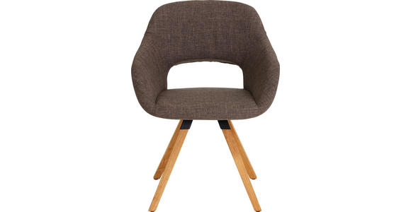 STUHL in Holz, Textil Braun, Eichefarben - Eichefarben/Braun, Natur, Holz/Textil (62/80/60cm) - Valnatura