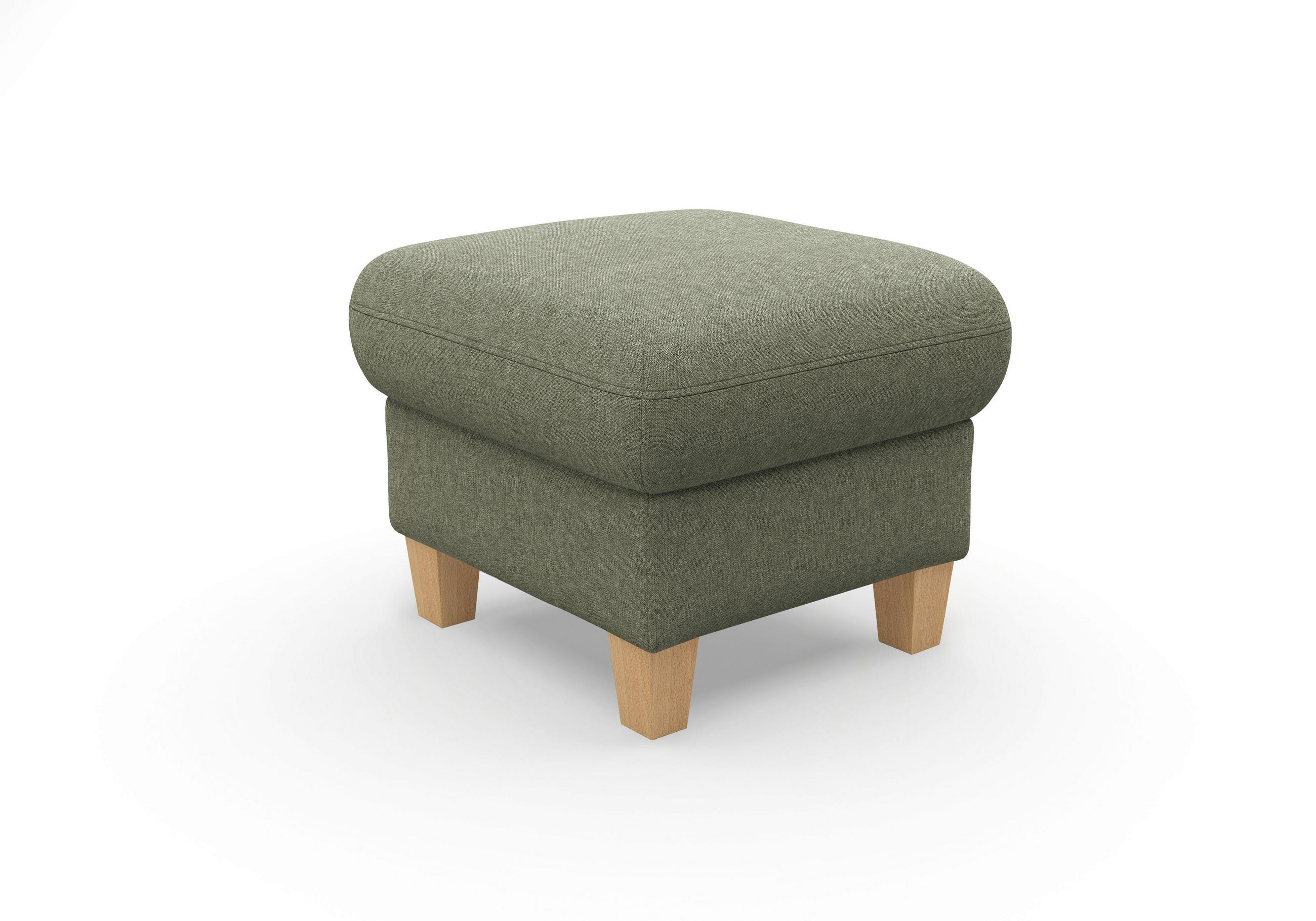HOCKER Flachgewebe Olivgrün  - Eichefarben/Olivgrün, KONVENTIONELL, Holz/Textil (58/48/58cm) - Sit & More