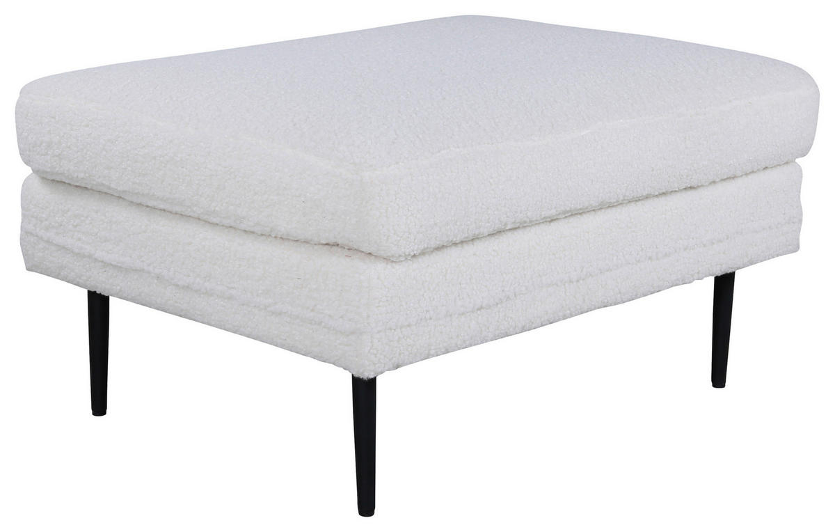 HOCKER in Metall, Textil Schwarz, Weiß  - Schwarz/Weiß, Design, Textil/Metall (90/49/70cm) - Livetastic