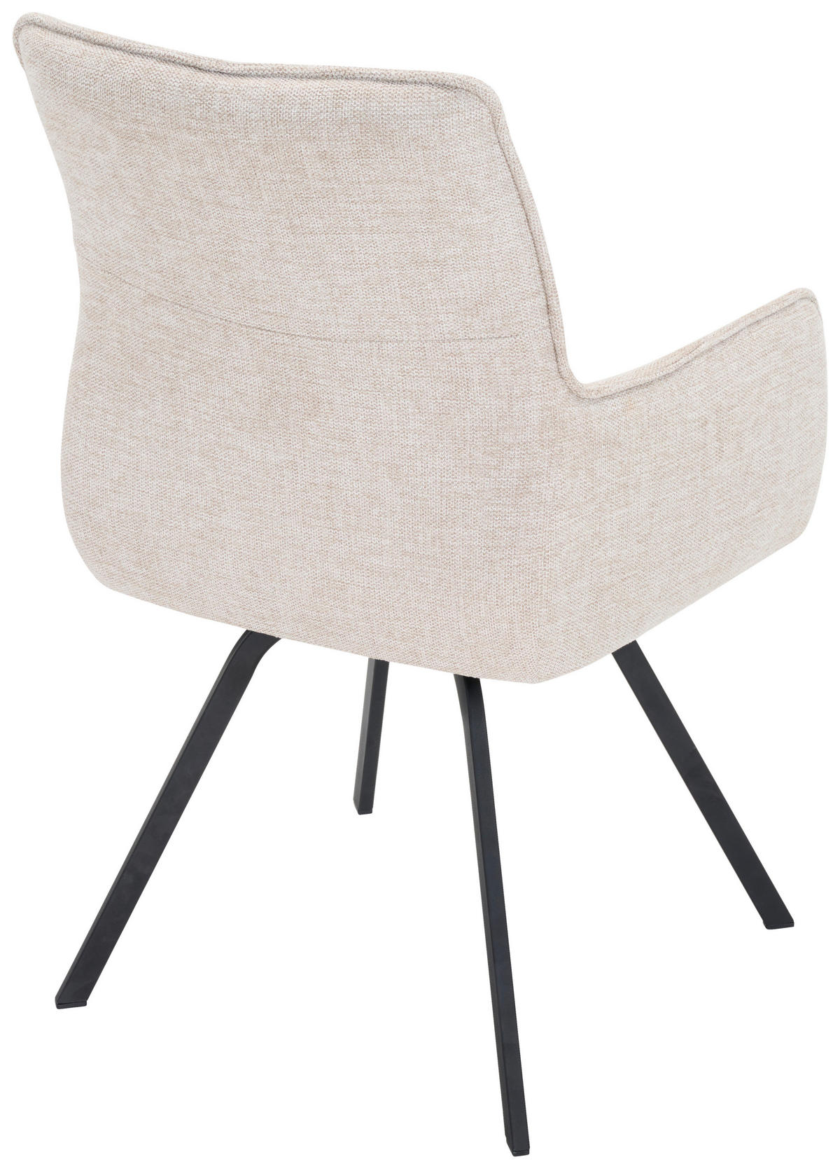 ARMLEHNSTUHL  in Stahl Chenille  - Beige/Schwarz, Design, Textil/Metall (56/89/62cm) - Welnova