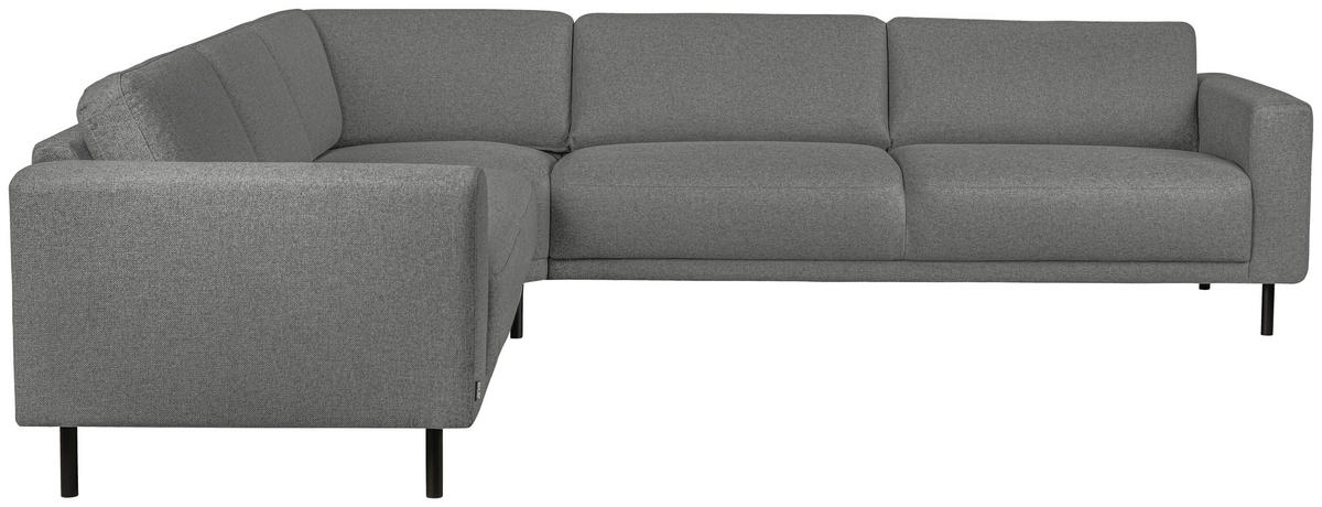 HÖRNSOFFA i flatväv grå  - svart/grå, Design, metall/trä (288/78/243cm) - Pure Home Comfort