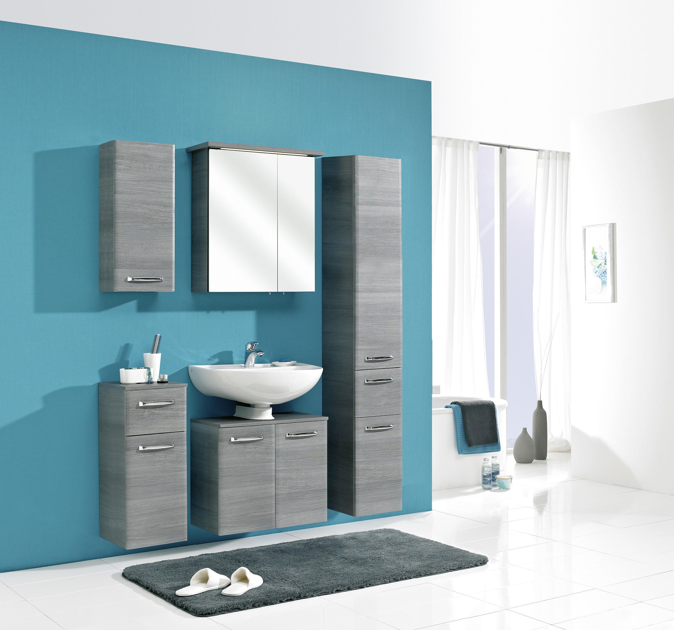 SPIEGELSCHRANK 60/72/20 cm  - Graphitfarben, Design, Glas/Holzwerkstoff (60/72/20cm) - Xora