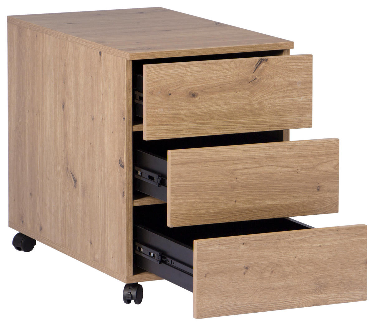 ROLLCONTAINER 39/55/70 cm  - Eiche Artisan, MODERN, Holzwerkstoff/Kunststoff (39/55/70cm) - Livetastic