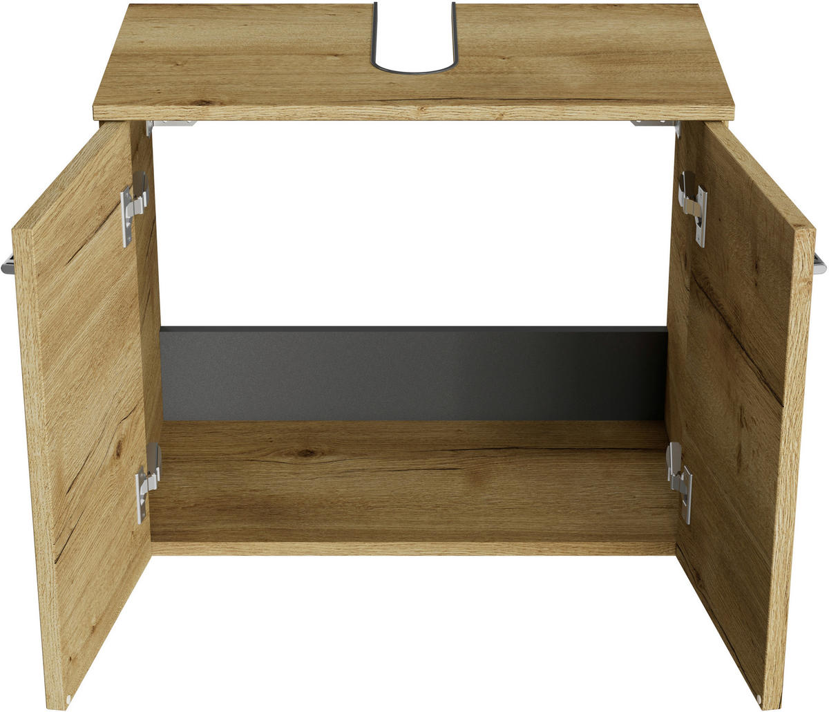 WASCHBECKENUNTERSCHRANK 60/49,8/33,3 cm  - Chromfarben/Wildeiche, KONVENTIONELL, Holzwerkstoff/Metall (60/49,8/33,3cm) - Sadena