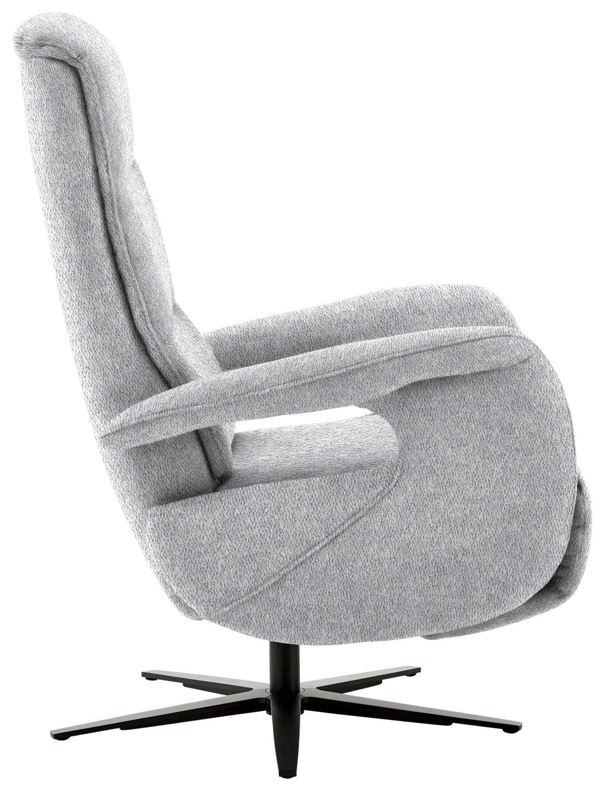 RELAXSESSEL in Textil Hellgrau  - Hellgrau/Schwarz, Design, Textil/Metall (71/112/83-176cm) - Beldomo Style