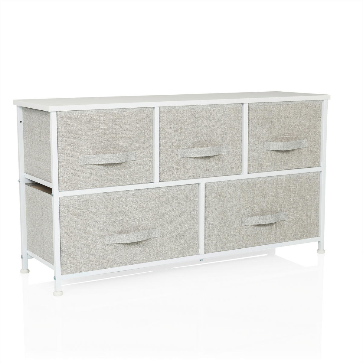 KOMMODE  in 100/55/30 cm  - Weiß/Grau, MODERN, Kunststoff/Textil (100/55/30cm) - MID.YOU