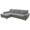 ECKSOFA in Mikrofaser Dunkelgrau  170/279 cm  - Eichefarben/Dunkelgrau, KONVENTIONELL, Holz/Textil (170/279cm) - MID.YOU