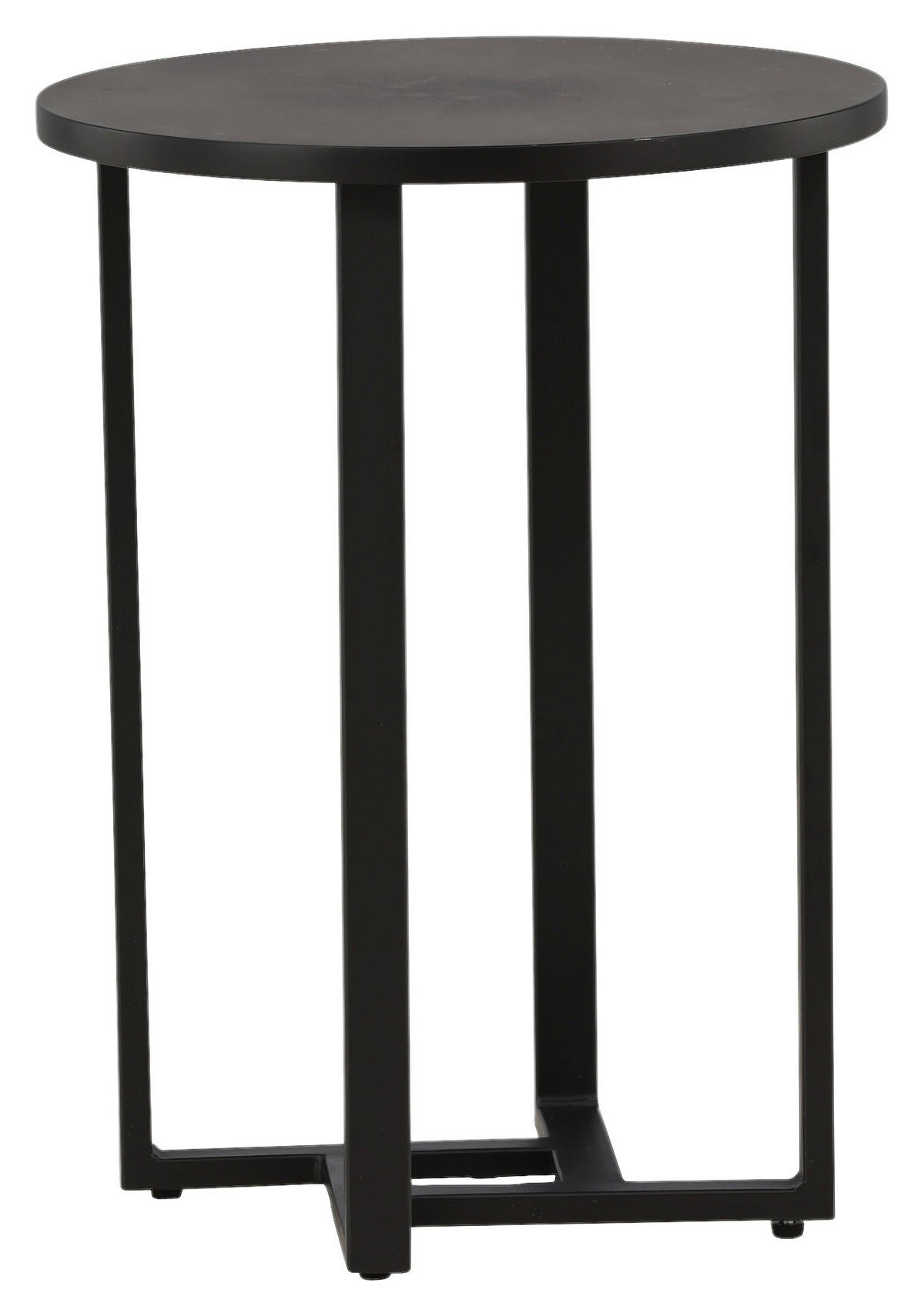 COUCHTISCH furniert 40/40/55 cm rund Schwarz  - Schwarz, Design, Holzwerkstoff/Metall (40/40/55cm) - Livetastic