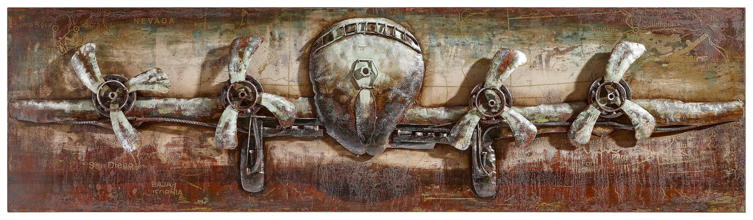 METALLBILD Fahrzeuge  - Braun, Trend, Metall (50/180cm) - Monee